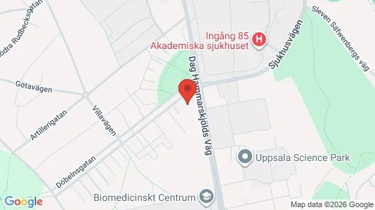 Lägenheter att hyra i Uppsala - kort over placeringen