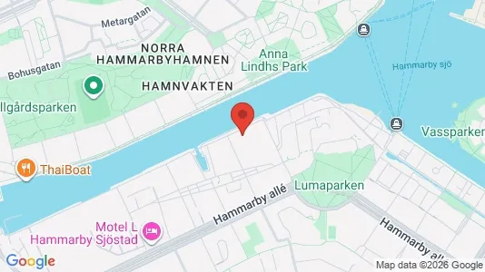 Lägenheter till salu i Hammarbyhamnen - kort over placeringen