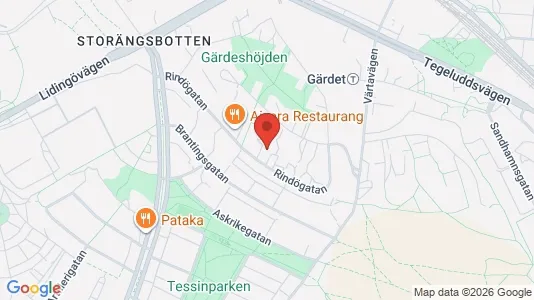 Lägenheter att hyra i Gärdet/Djurgården - kort over placeringen
