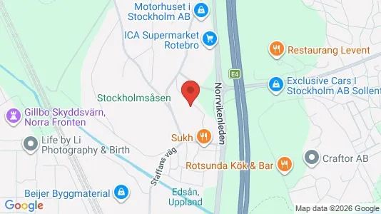 Lägenheter att hyra i Sollentuna - kort over placeringen