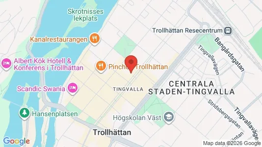 Lägenheter att hyra i Trollhättan - kort over placeringen