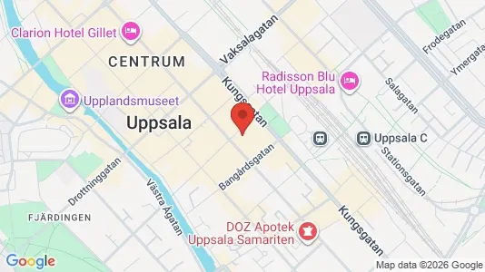 Lägenheter att hyra i Uppsala - kort over placeringen