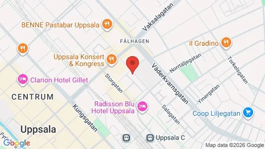 Lägenheter att hyra i Uppsala - kort over placeringen
