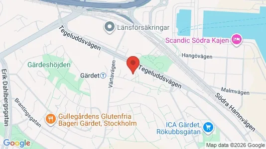 Lägenheter att hyra i Gärdet/Djurgården - kort over placeringen