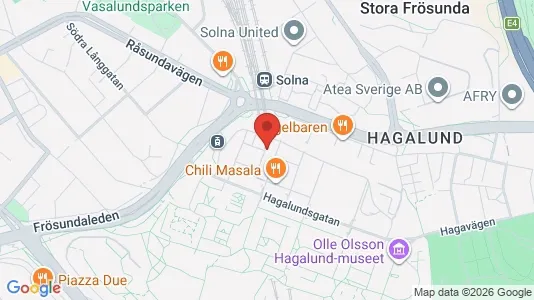 Lägenheter att hyra i Solna - kort over placeringen