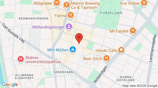 Lägenheter att hyra i Malmö Centrum - kort over placeringen