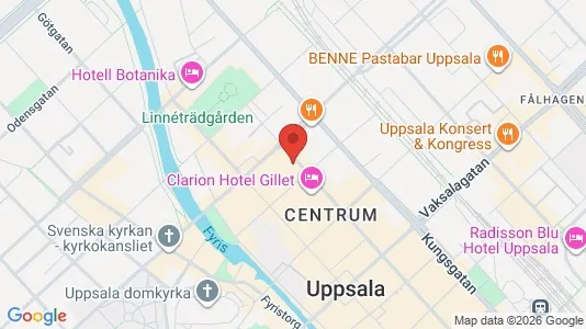 Lägenheter att hyra i Uppsala - kort over placeringen