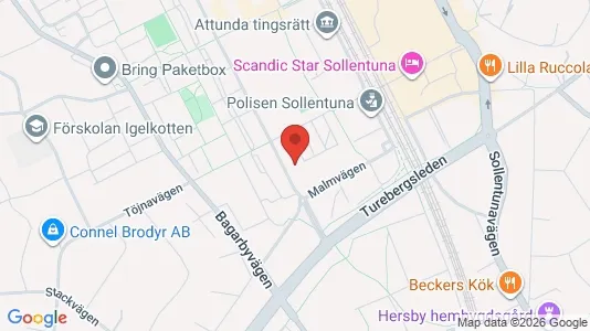 Lägenheter att hyra i Sollentuna - kort over placeringen