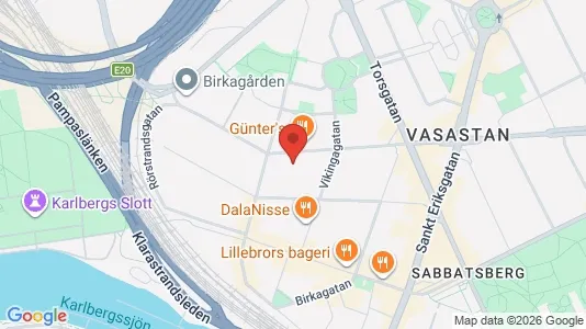 Lägenheter att hyra i Vasastan - kort over placeringen