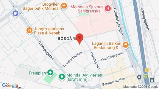 Lägenheter att hyra i Mölndal - kort over placeringen