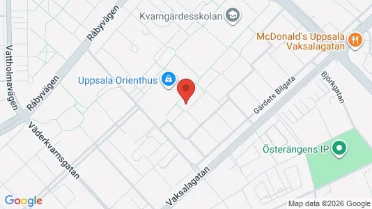 Lägenheter att hyra i Uppsala - kort over placeringen