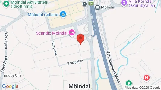 Lägenheter att hyra i Mölndal - kort over placeringen