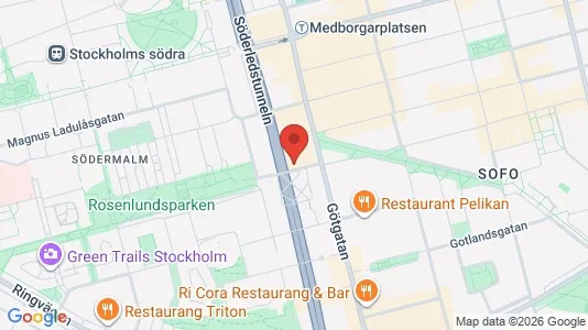 Lägenheter att hyra i Södermalm - kort over placeringen