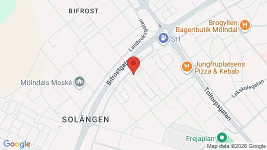 Lägenheter att hyra i Mölndal - kort over placeringen