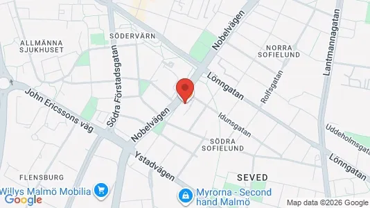 Lägenheter att hyra i Malmö Centrum - kort over placeringen