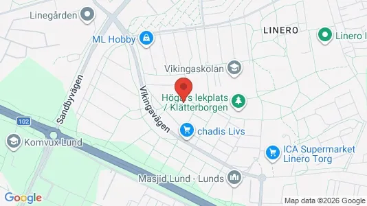 Lägenheter att hyra i Lund - kort over placeringen