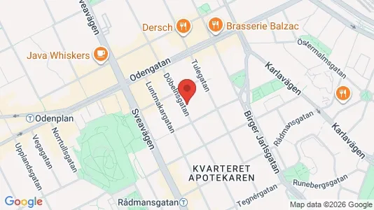 Lägenheter att hyra i Vasastan - kort over placeringen