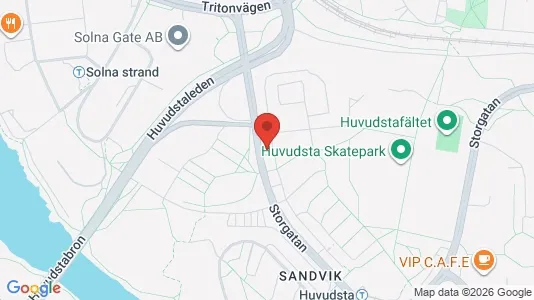 Lägenheter att hyra i Solna - kort over placeringen