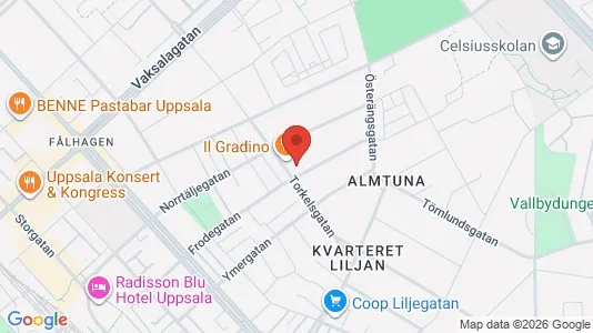 Lägenheter att hyra i Uppsala - kort over placeringen