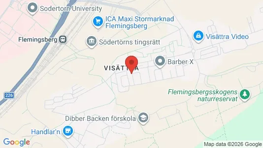 Lägenheter att hyra i Huddinge - kort over placeringen