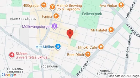 Lägenheter att hyra i Malmö Centrum - kort over placeringen