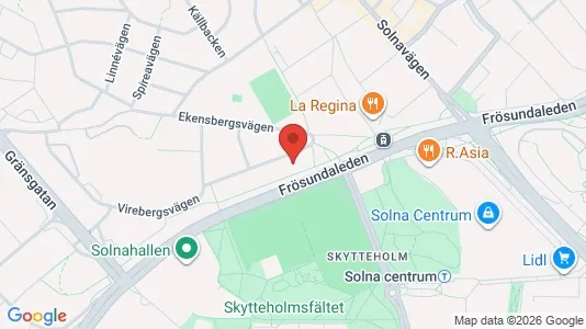 Lägenheter att hyra i Solna - kort over placeringen