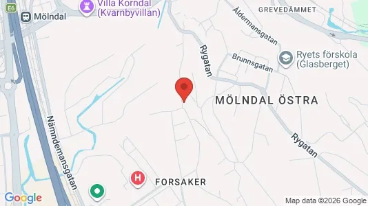 Lägenheter att hyra i Mölndal - kort over placeringen