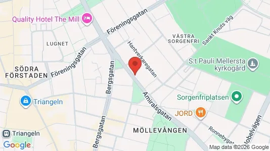 Lägenheter till salu i Malmö Centrum - kort over placeringen