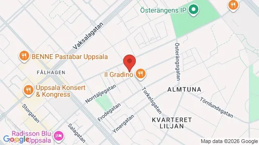 Lägenheter att hyra i Uppsala - kort over placeringen