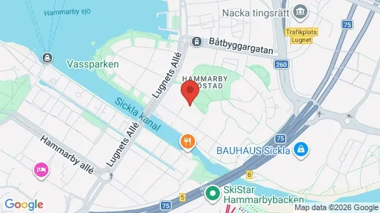Lägenheter till salu i Hammarbyhamnen - kort over placeringen