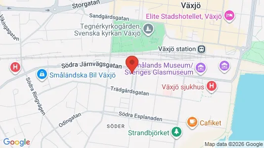 Lägenheter att hyra i Växjö - kort over placeringen