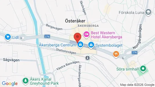 Bostadsrätter till salu i Österåker - kort over placeringen