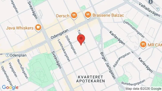 Bostadsrätter till salu i Vasastan - kort over placeringen