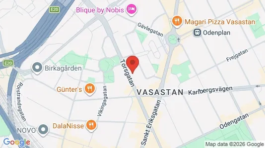 Bostadsrätter till salu i Vasastan - kort over placeringen