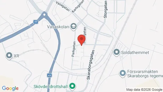 Bostadsrätter till salu i Skövde - kort over placeringen