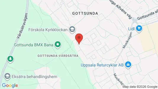 Lägenheter att hyra i Uppsala - kort over placeringen