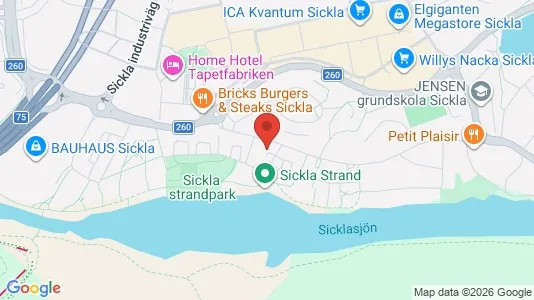 Bostadsrätter till salu i Nacka - kort over placeringen