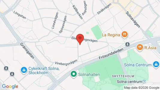Lägenheter till salu i Solna - kort over placeringen
