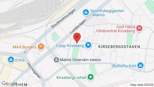 Lägenheter att hyra i Kirseberg - kort over placeringen
