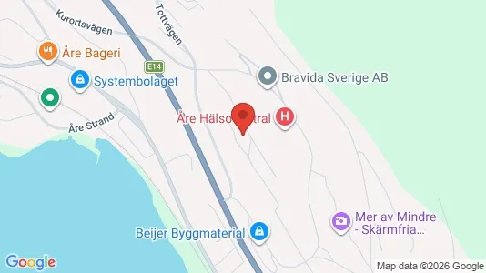 Lägenheter att hyra i Åre - kort over placeringen