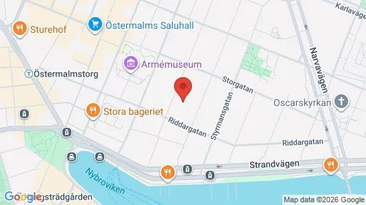 Bostadsrätter till salu i Östermalm - kort over placeringen