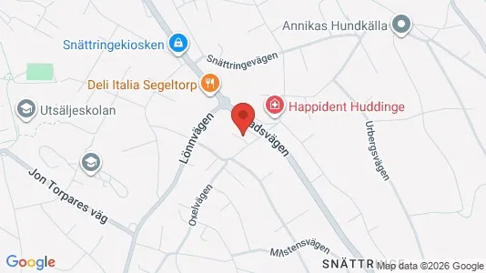 Lägenheter att hyra i Huddinge - kort over placeringen