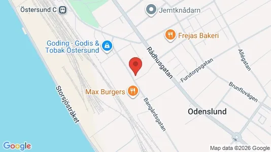 Lägenheter att hyra i Östersund - kort over placeringen