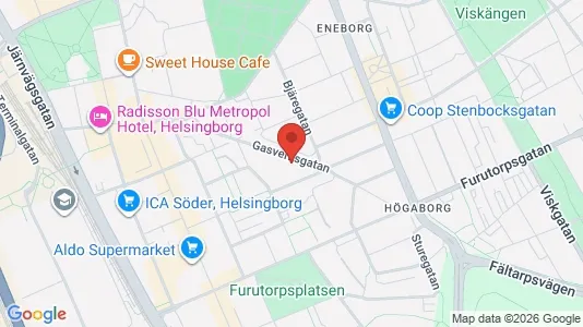 Lägenheter att hyra i Helsingborg - kort over placeringen