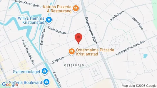 Lägenheter att hyra i Kristianstad - kort over placeringen