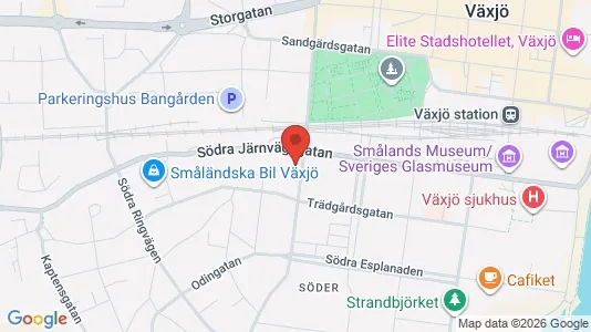 Lägenheter att hyra i Växjö - kort over placeringen