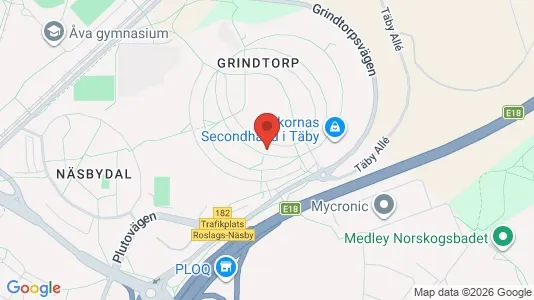Lägenheter till salu i Täby - kort over placeringen