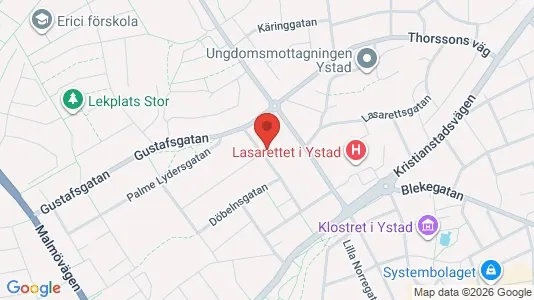 Lägenheter till salu i Ystad - kort over placeringen
