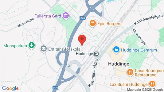 Lägenheter till salu i Huddinge - kort over placeringen
