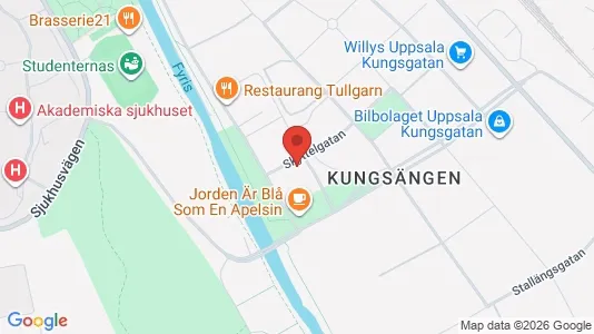 Lägenheter till salu i Uppsala - kort over placeringen